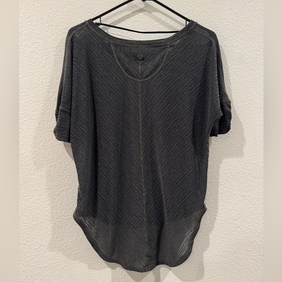 Prana Helani Lightweight Mesh Striped Short Sleeve Grey Athletic Yoga Top Small - Picture 10 of 16